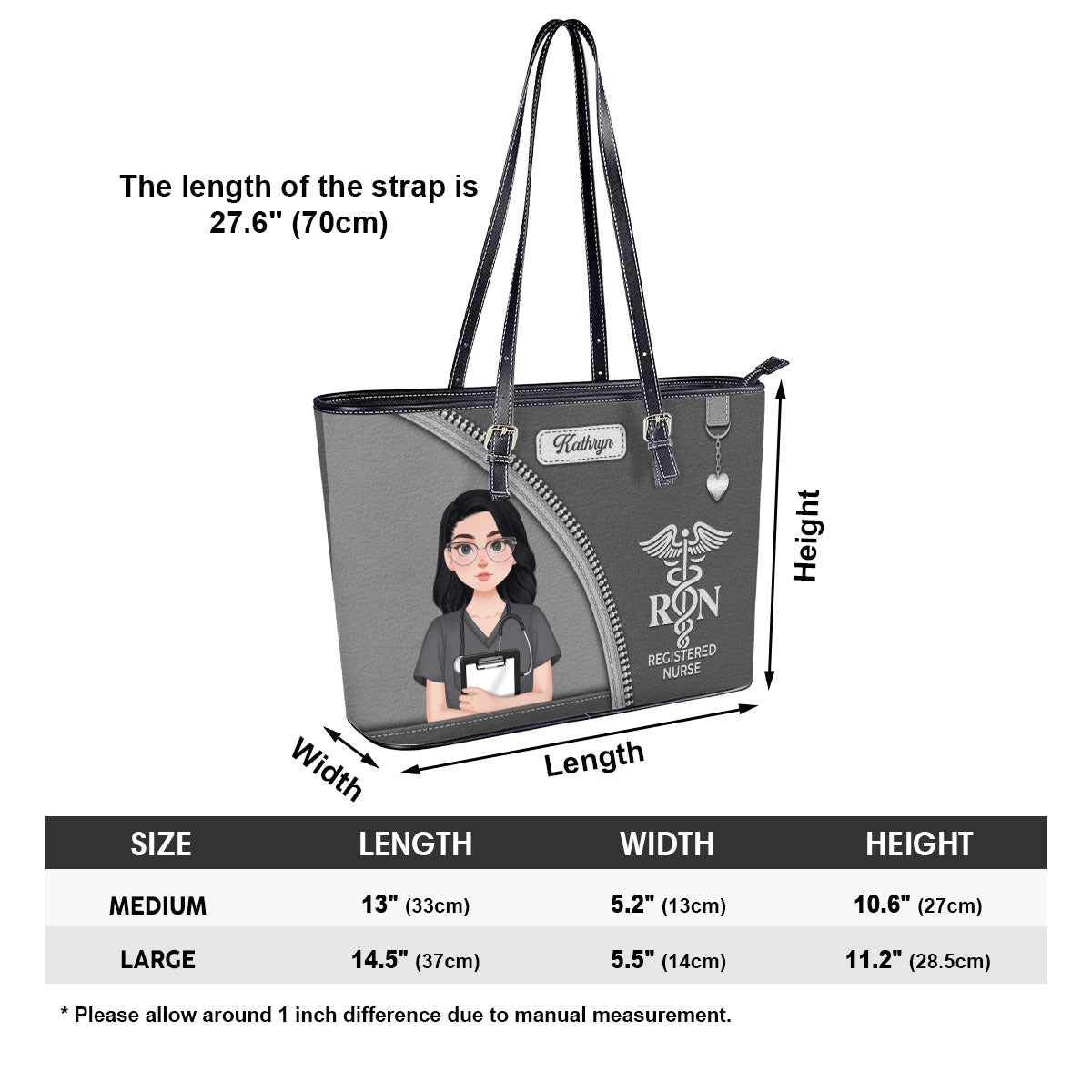 Great Nurse Life - Personalized Custom Nurse Leather Tote Bag