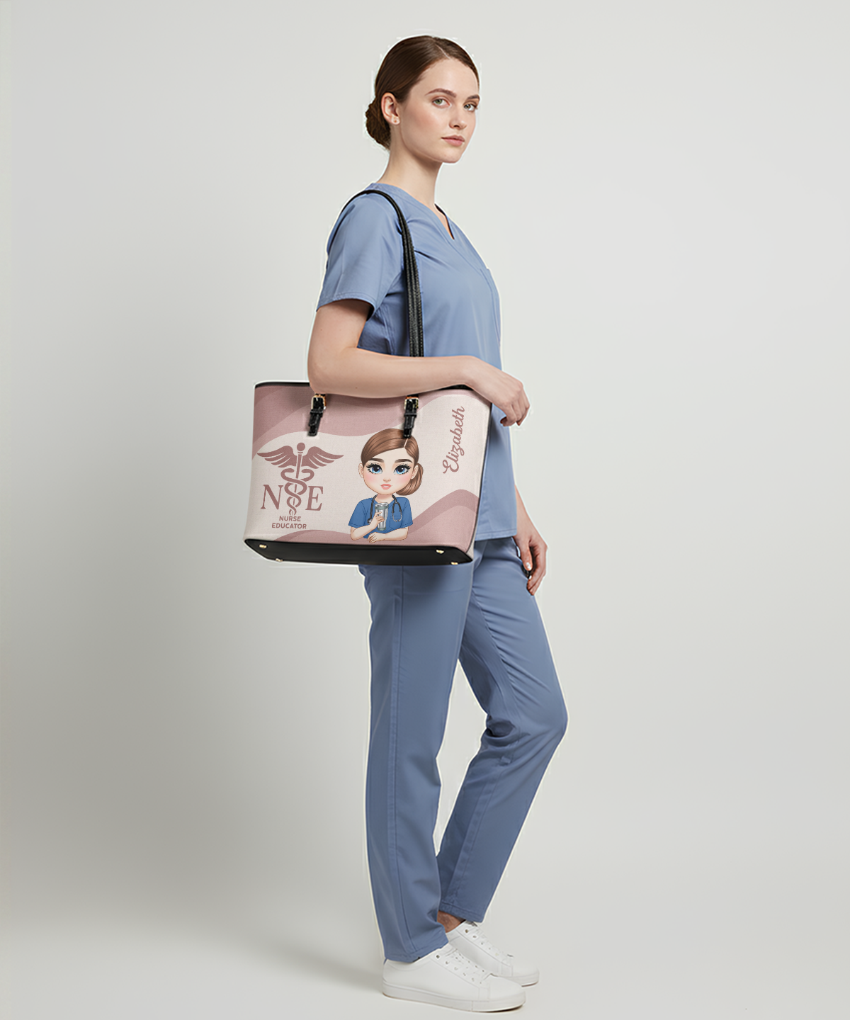 Iconic Nurse Life - Personalized Custom Nurse Leather Tote Bag