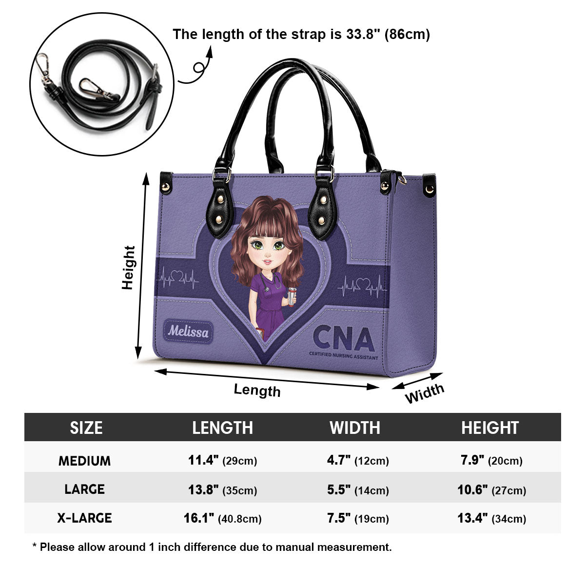 The Scrub Life - Personalized Custom Leather Handbag