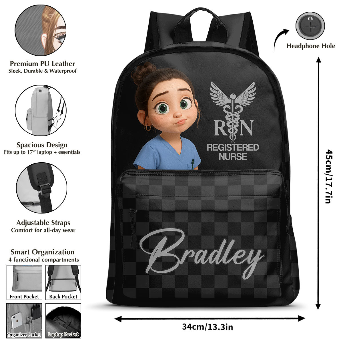 Daily Nurse Life Cartoon - Personalized Backpack
