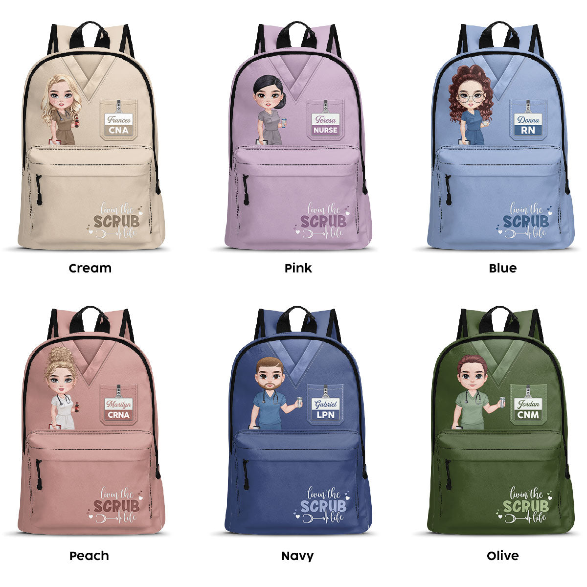 Living The Scrub Life - Personalized Backpack