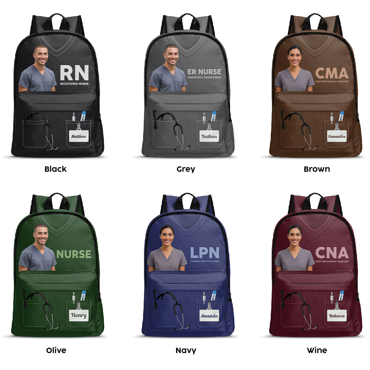 Nurse Scrubs Life Photo - Personalized Backpack