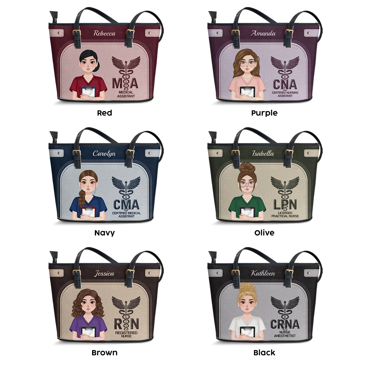 Enough To Be - Personalized Custom Nurse Leather Tote Bag