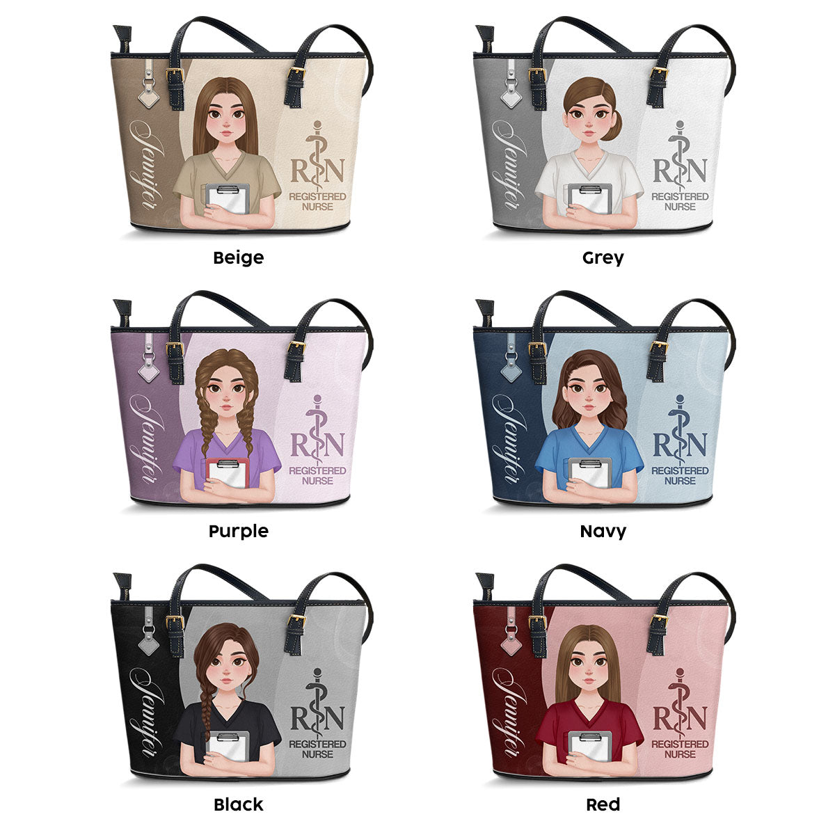Endless Love Nurse - Personalized Custom Nurse Leather Tote Bag