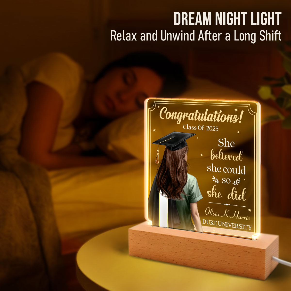 She Believed She Could - Personalized LED Light