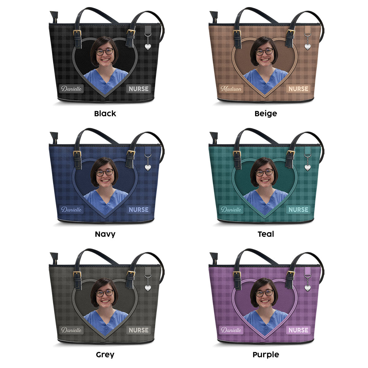 Daily Nurse Style Photo - Personalized Custom Nurse Leather Tote Bag