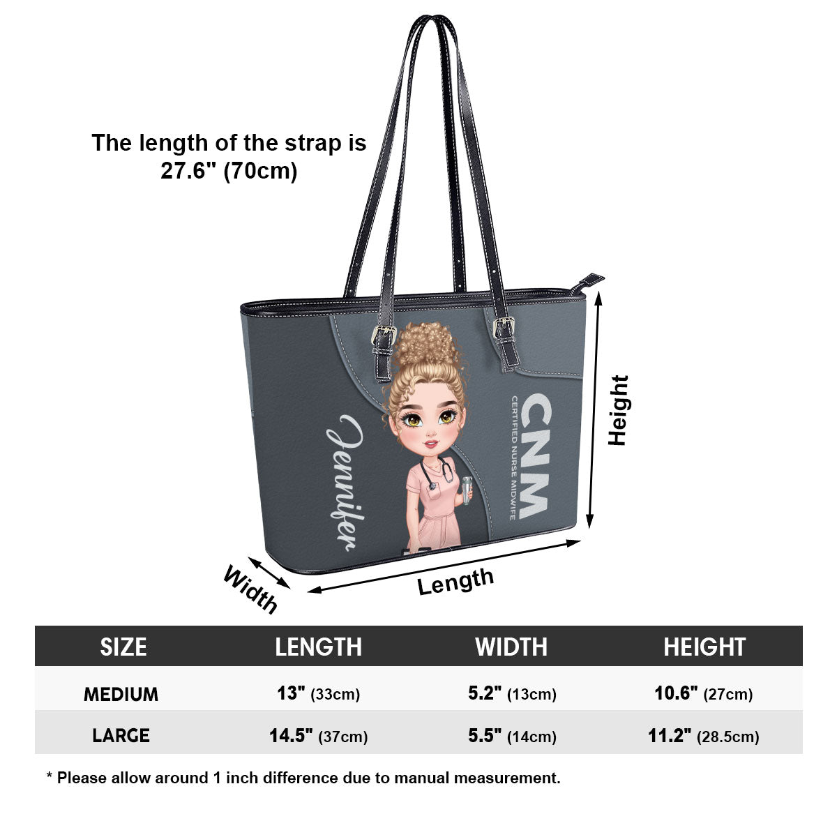 Refined Nurse Life - Personalized Custom Nurse Leather Tote Bag Deal