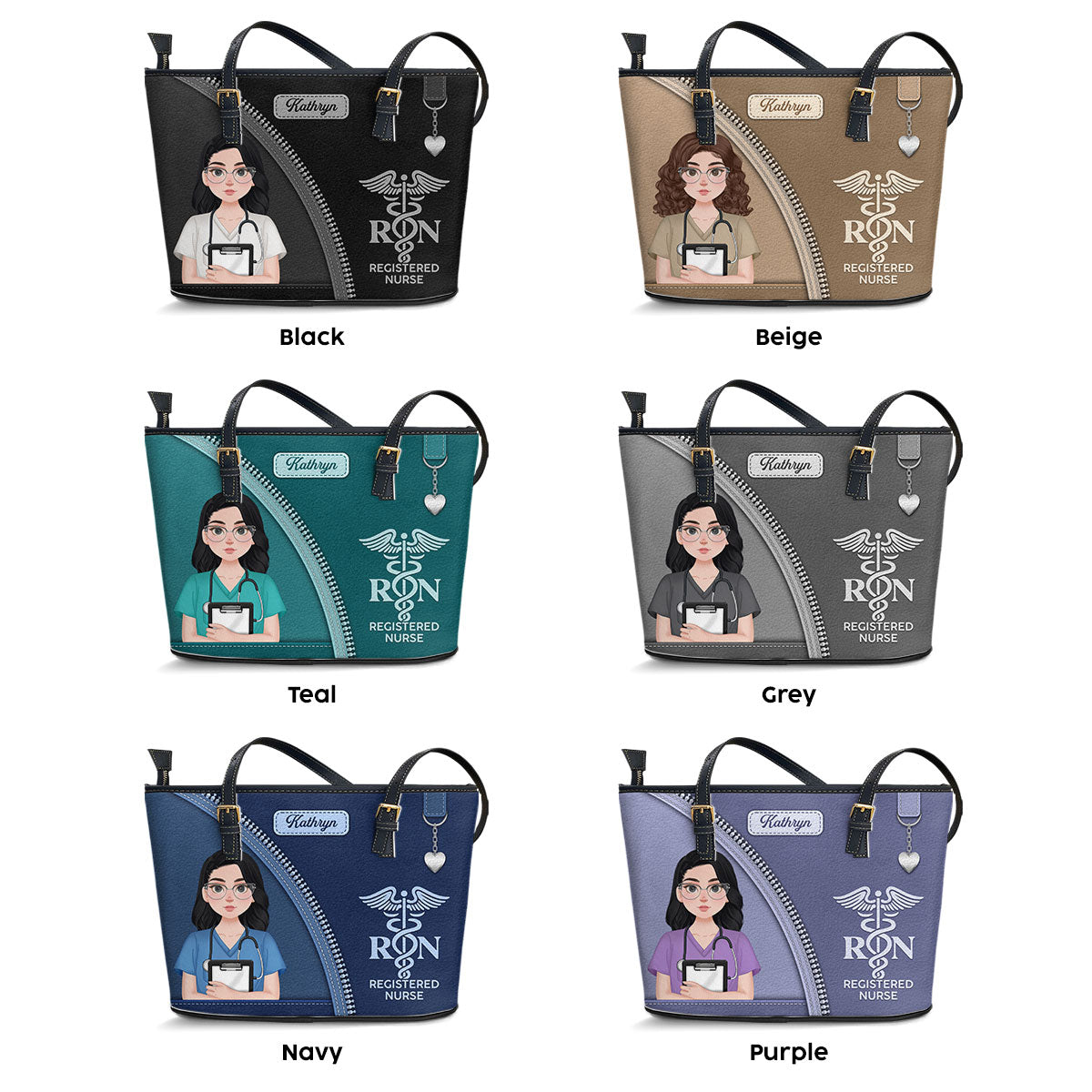 Great Nurse Life - Personalized Custom Nurse Leather Tote Bag