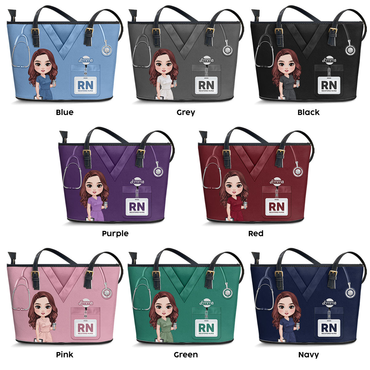 Real Nurse - Personalized Custom Nurse Leather Tote Bag
