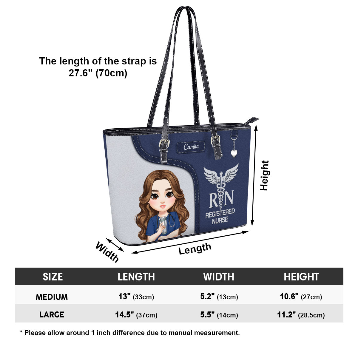 Graceful Nurse Style - Personalized Custom Nurse Leather Tote Bag Deal