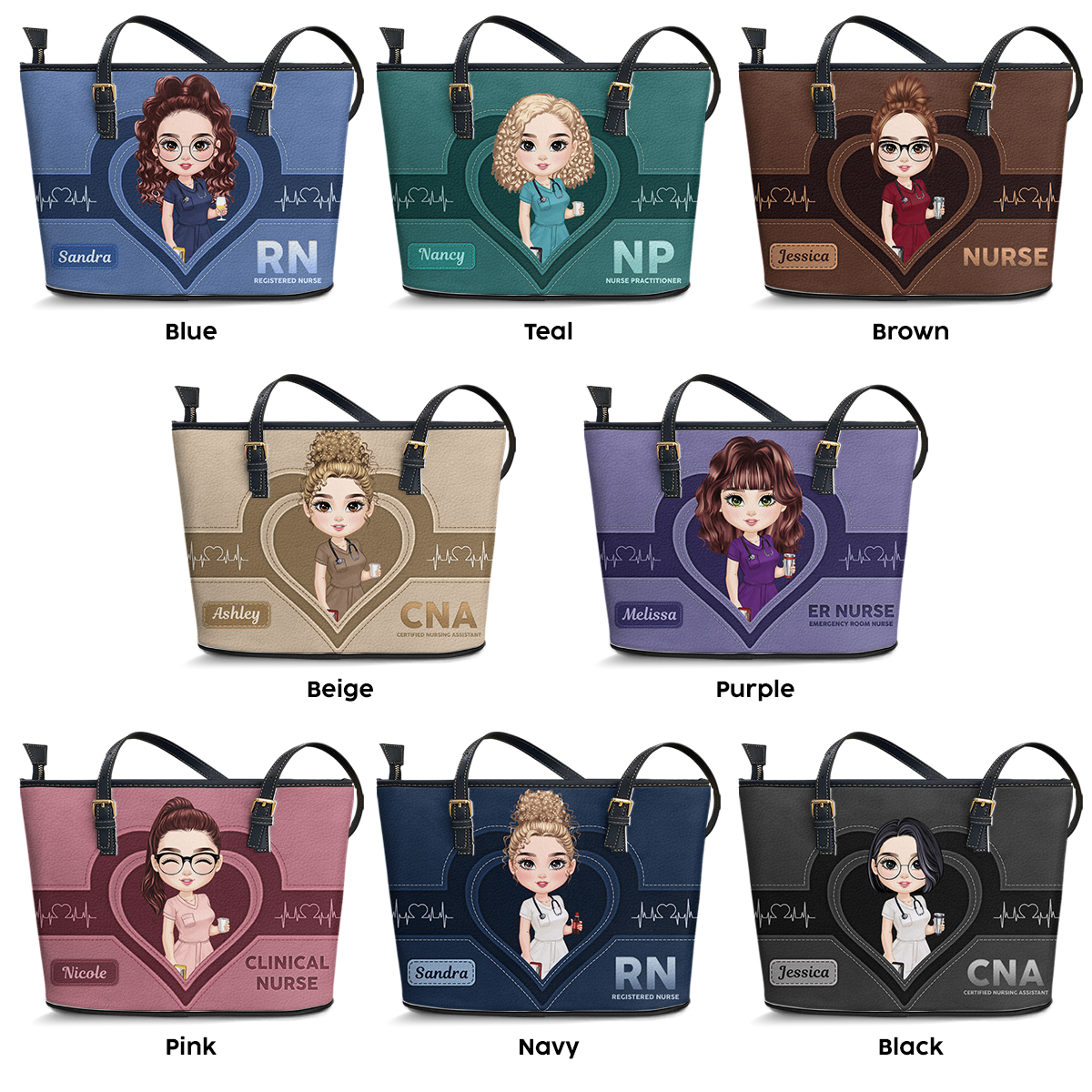 The Scrub Life - Personalized Custom Nurse Leather Tote Bag