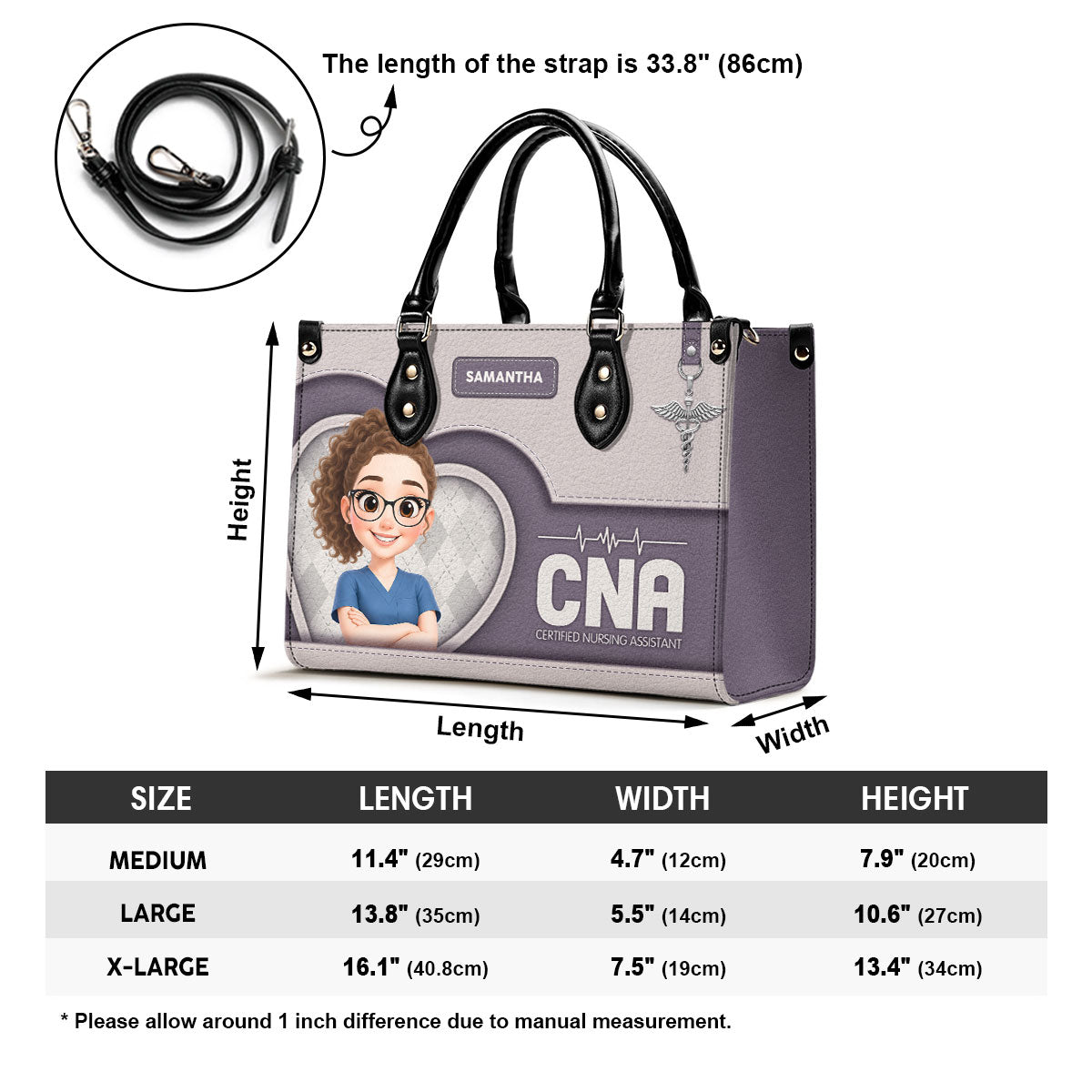 Delightful Nurse Style - Personalized Custom Leather Handbag