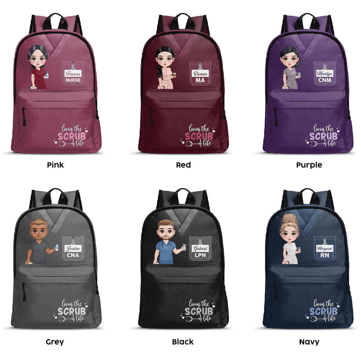 Living Scrub Life - Personalized Backpack