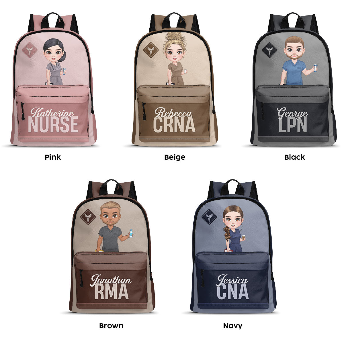 Simple Nurse - Personalized Backpack