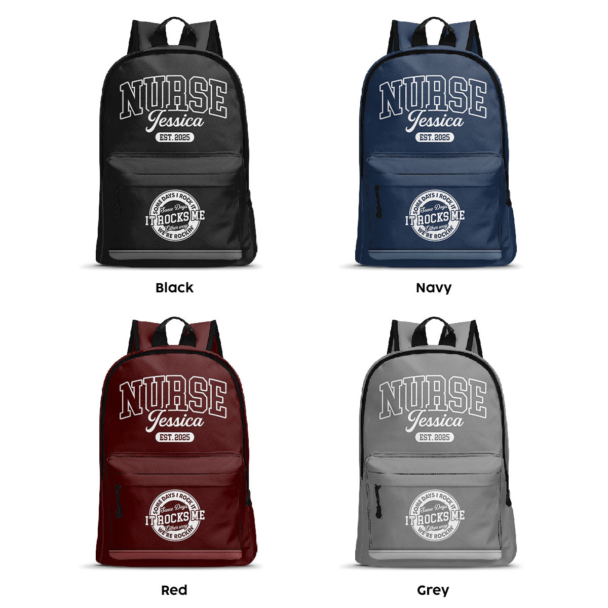 Varsity Style Nurse - Personalized Backpack