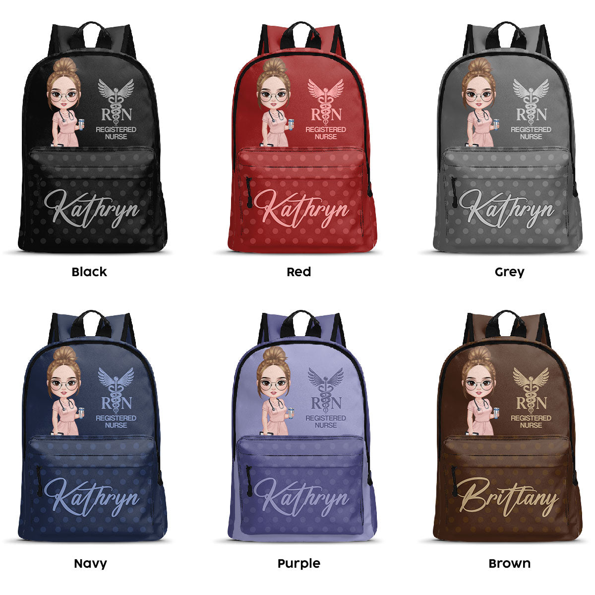 Polka Dot Nurse - Personalized Backpack