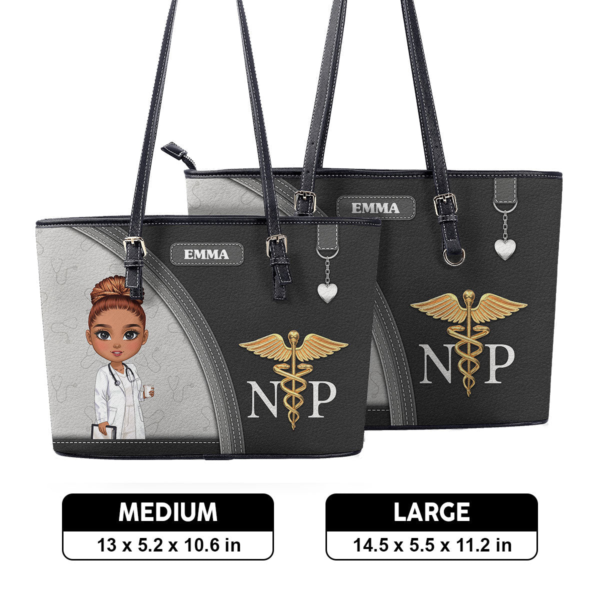 Elegant Nurse Life Ver 2 - Personalized Custom Nurse Leather Tote Bag Deal