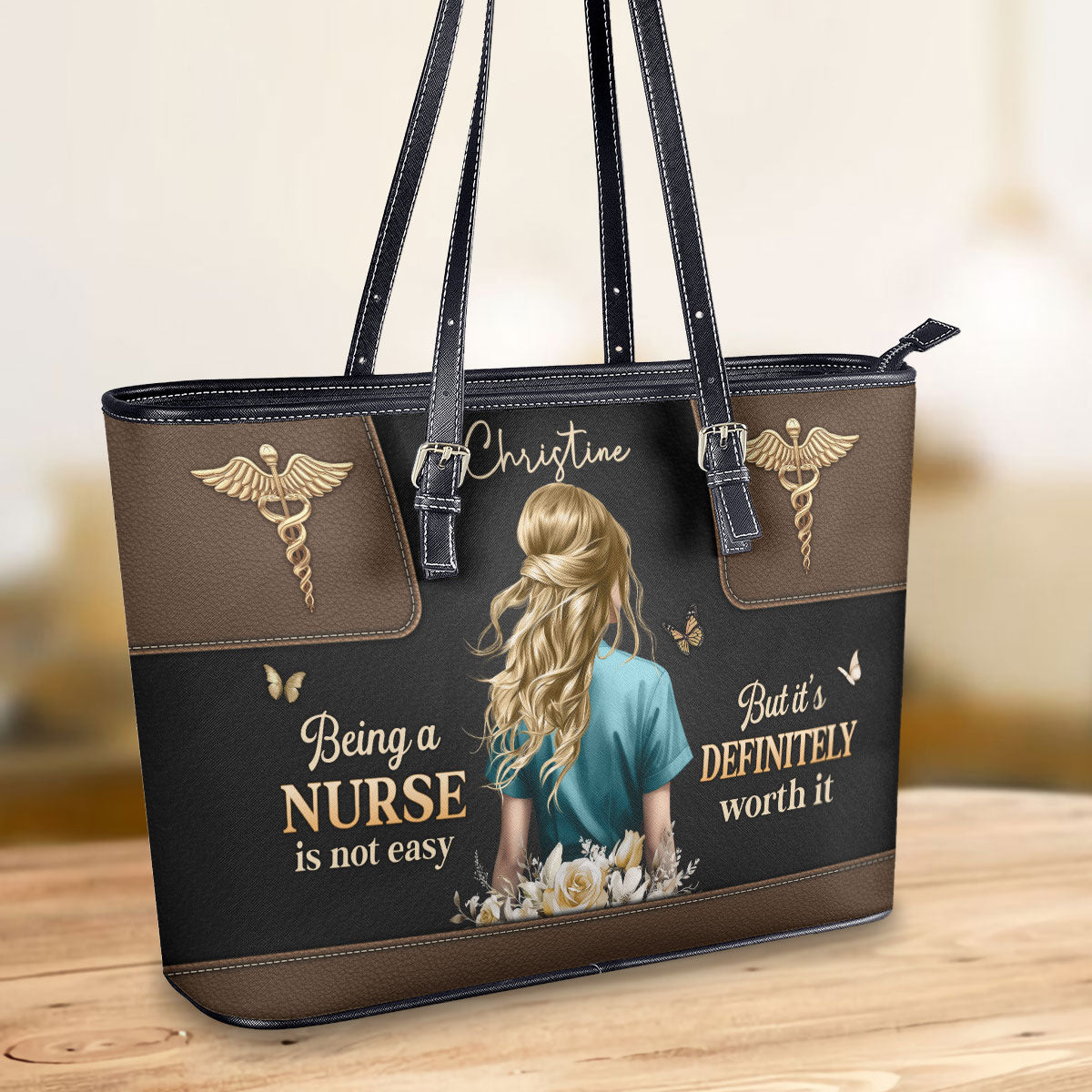 personalized custom nurse tote bag