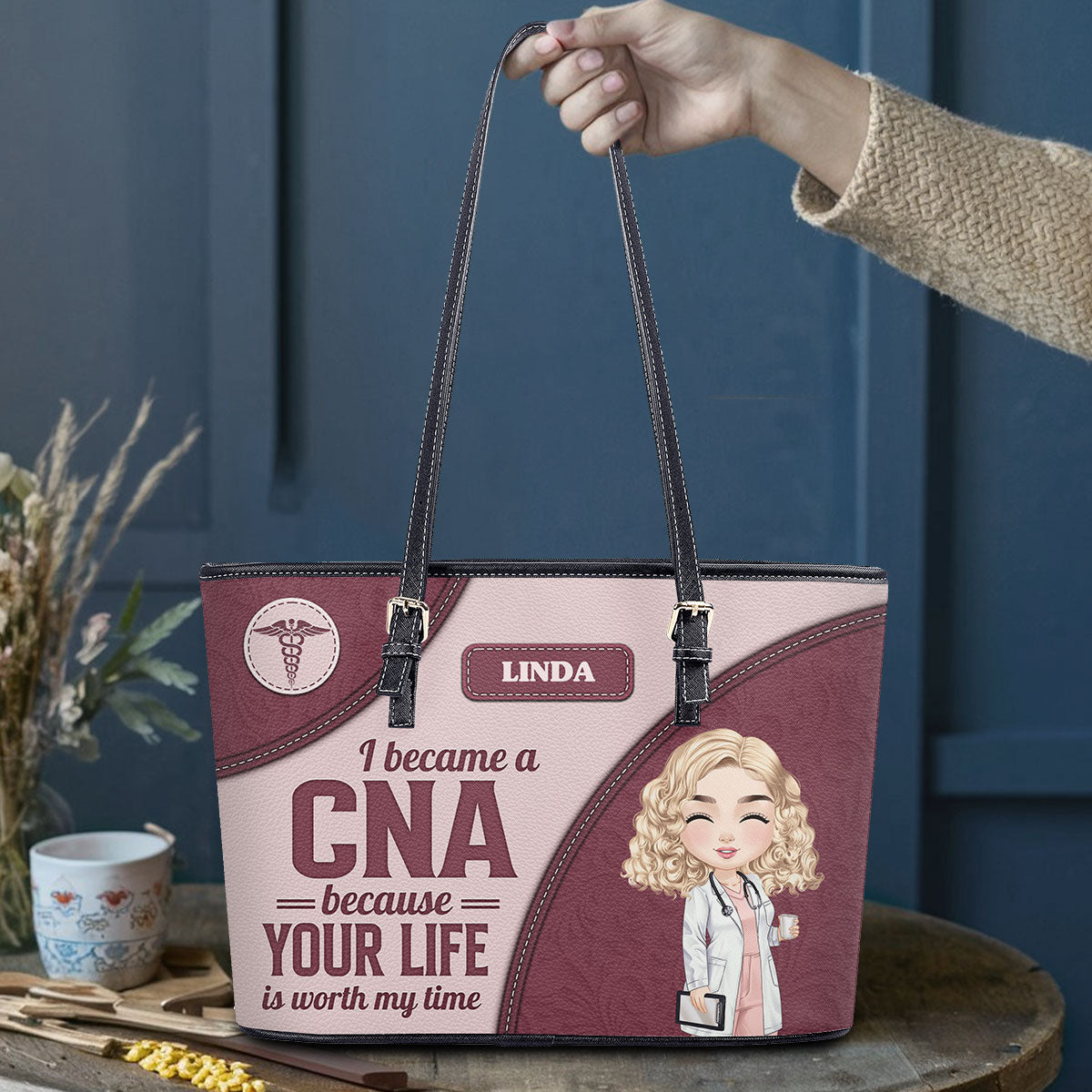 personalized custom nurse tote bag