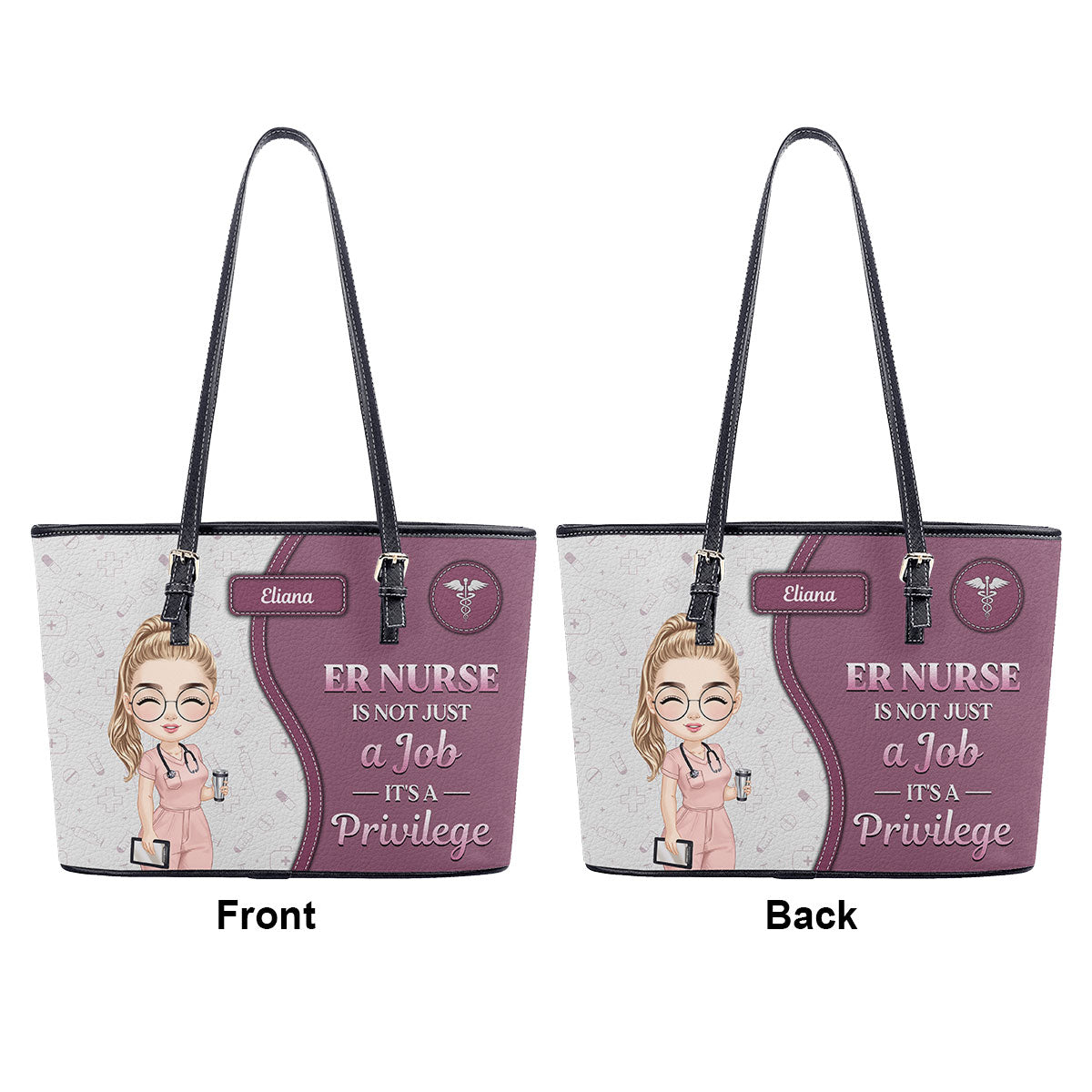 personalized custom nurse tote bag