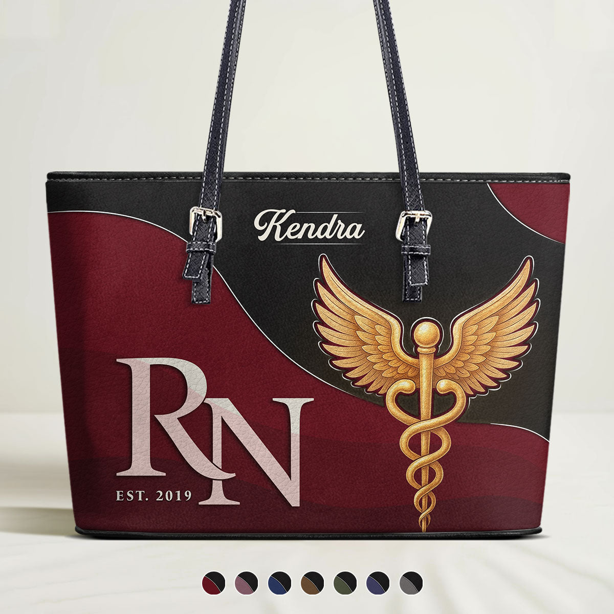 Nurse Signature - Personalized Custom Nurse Leather Tote Bag