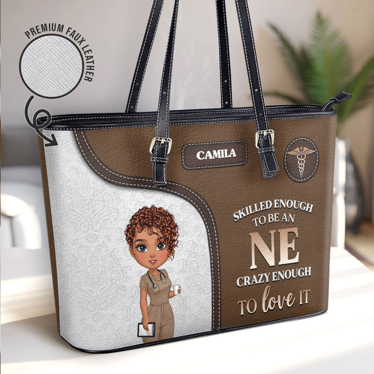 Nurse Skilled Enough - Personalized Custom Nurse Leather Tote Bag Deal