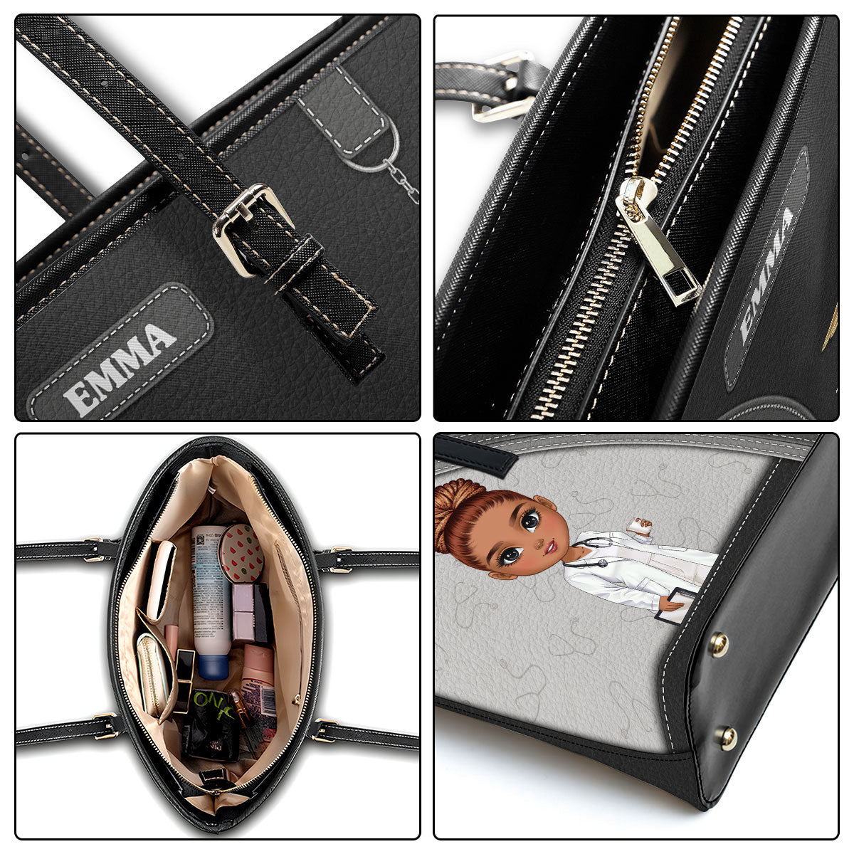 Elegant Nurse Life Ver 2 - Personalized Custom Nurse Leather Tote Bag Deal