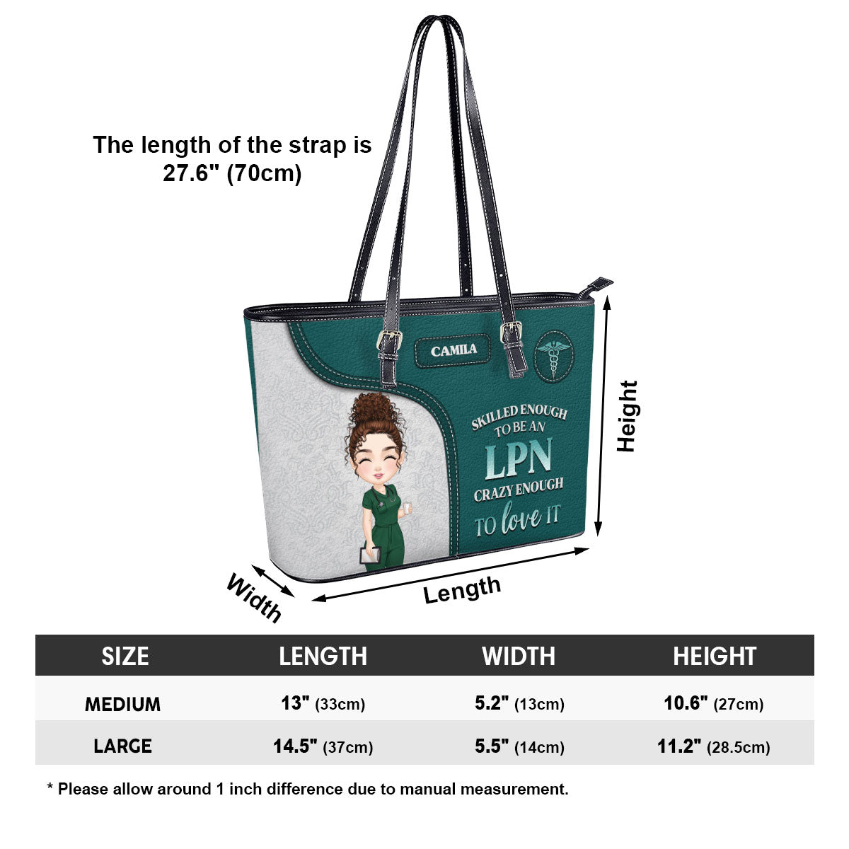 Nurse Skilled Enough - Personalized Custom Nurse Leather Tote Bag Deal