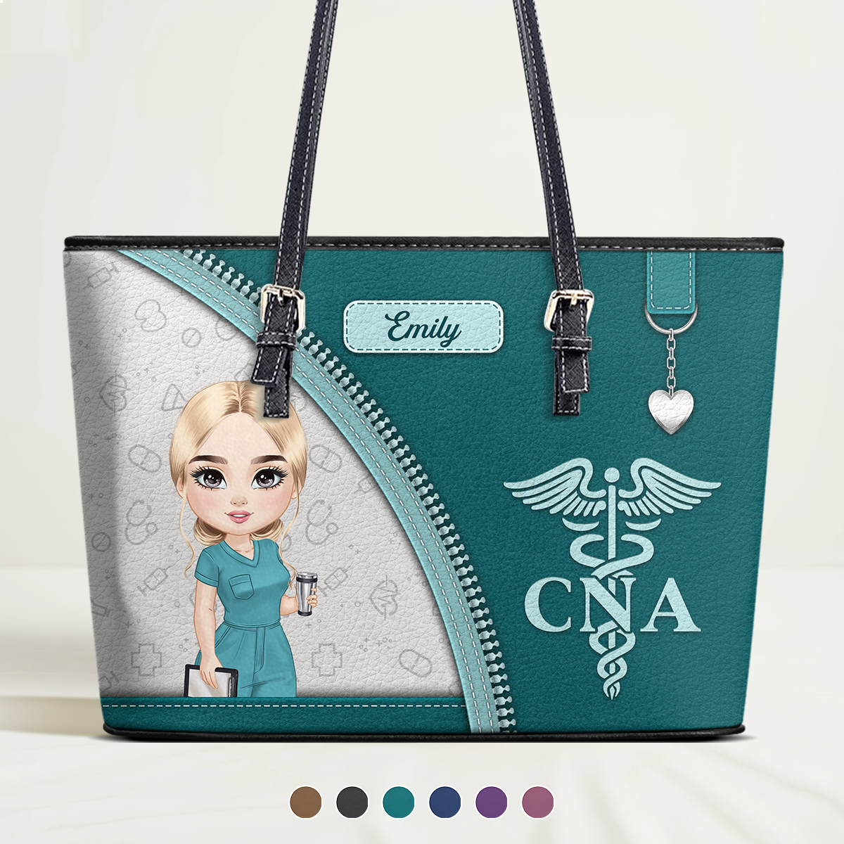 Simple Nurse Life - Personalized Custom Nurse Leather Tote Bag