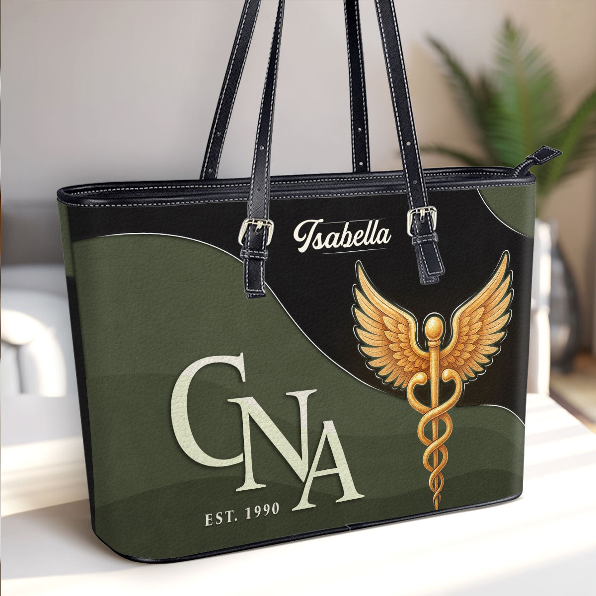 Nurse Signature - Personalized Custom Nurse Leather Tote Bag