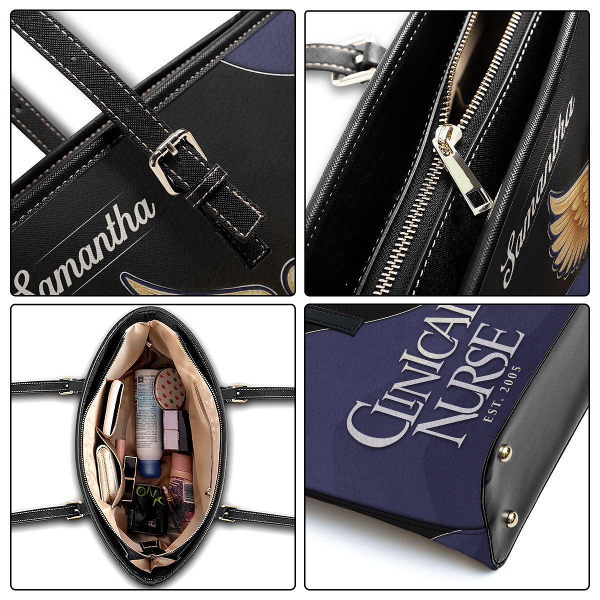 Nurse Signature - Personalized Custom Nurse Leather Tote Bag
