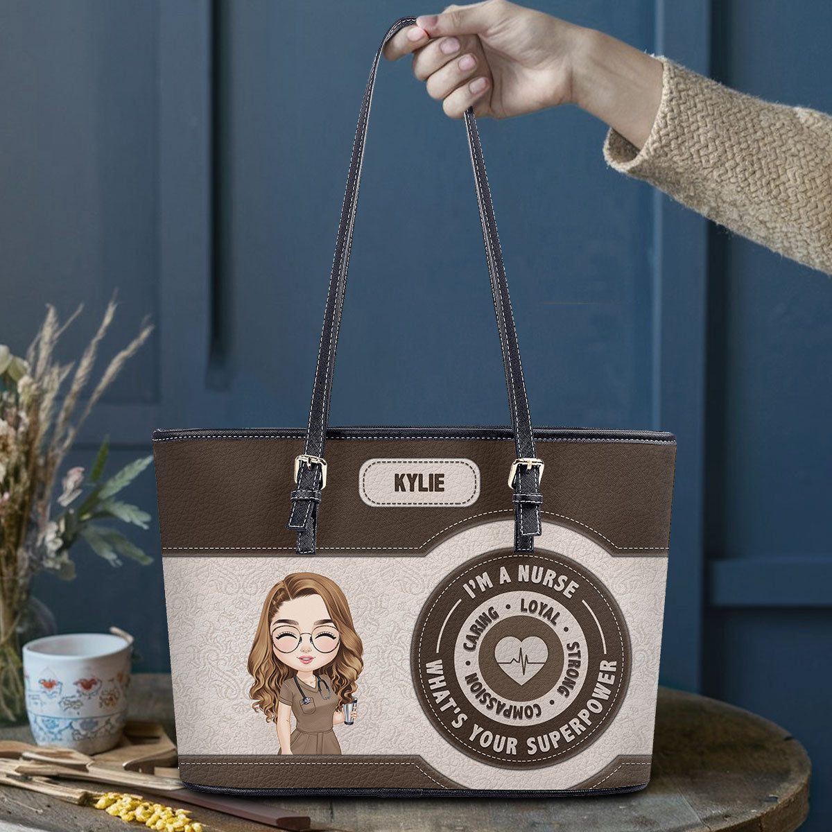 personalized custom nurse tote bag