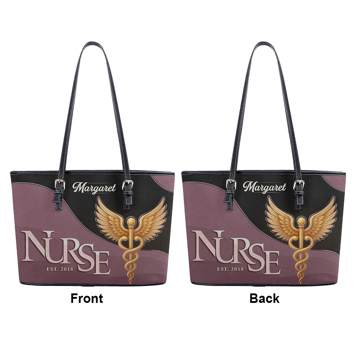 Nurse Signature - Personalized Custom Nurse Leather Tote Bag