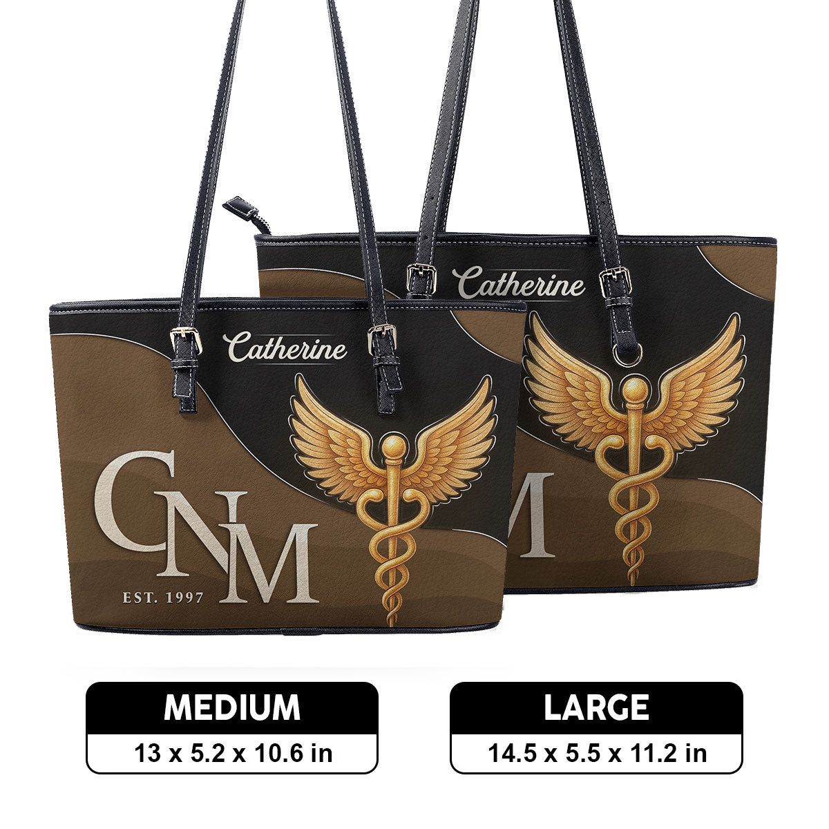 Nurse Signature - Personalized Custom Nurse Leather Tote Bag
