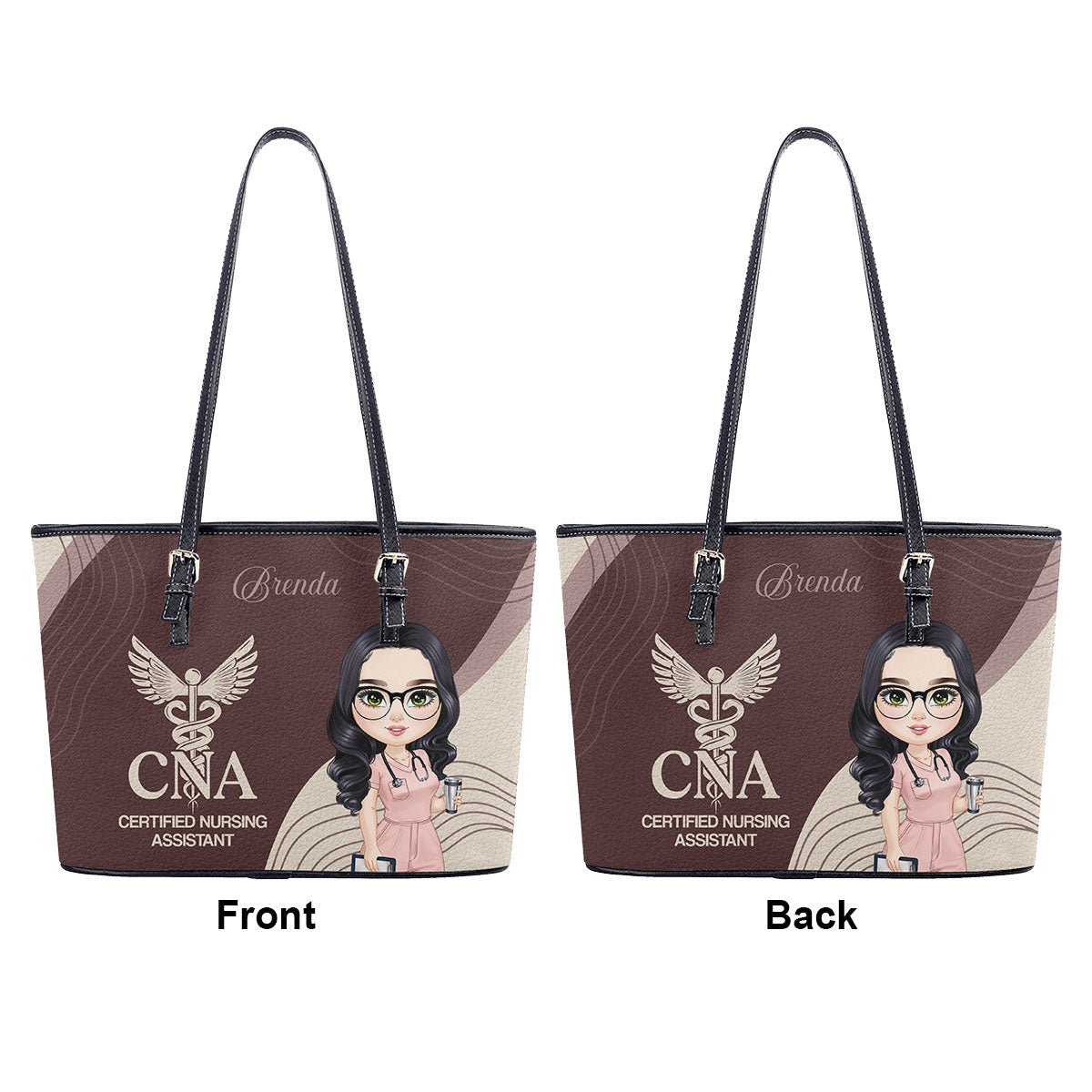 The Nurse - Personalized Custom Nurse Leather Tote Bag