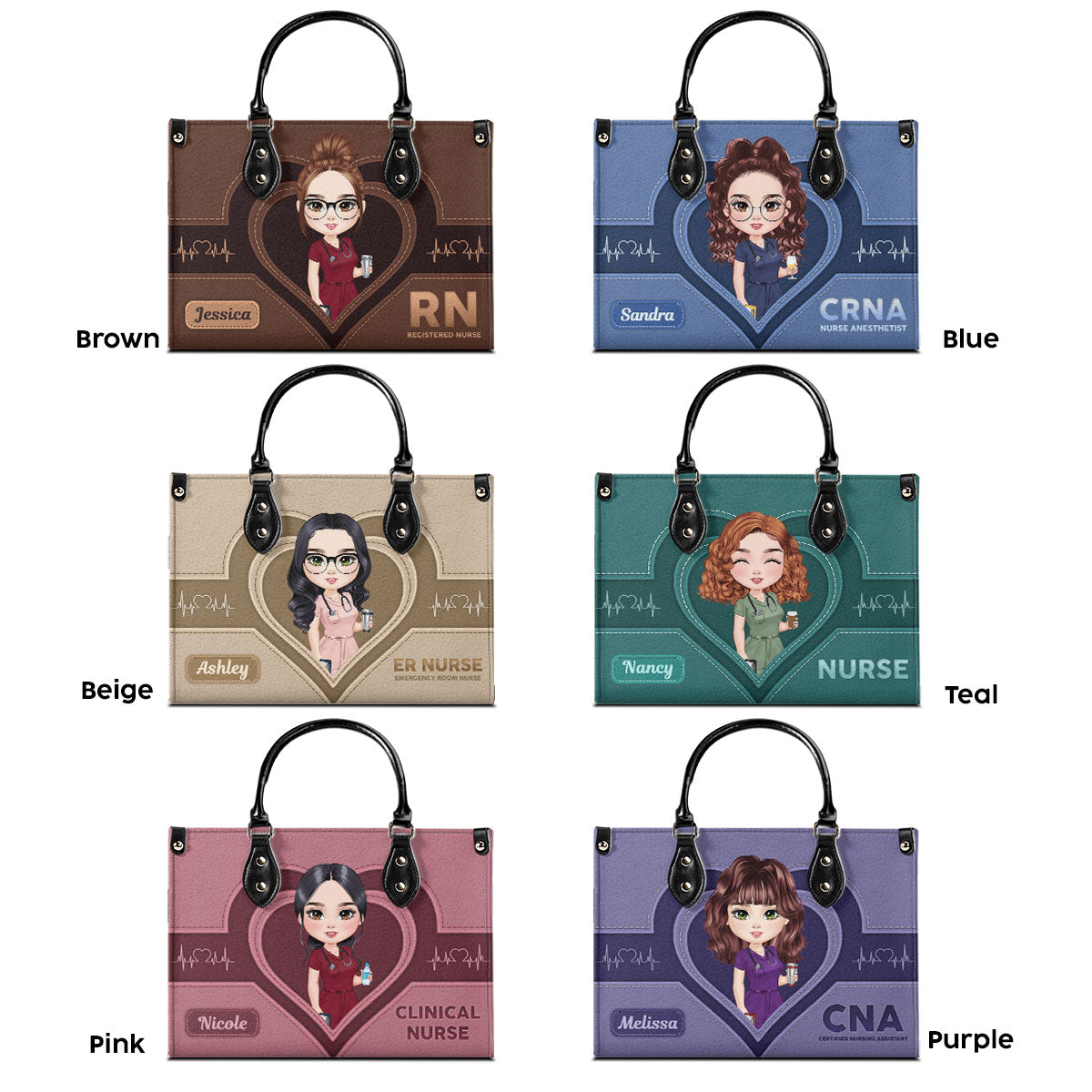 The Scrub Life - Personalized Custom Leather Handbag
