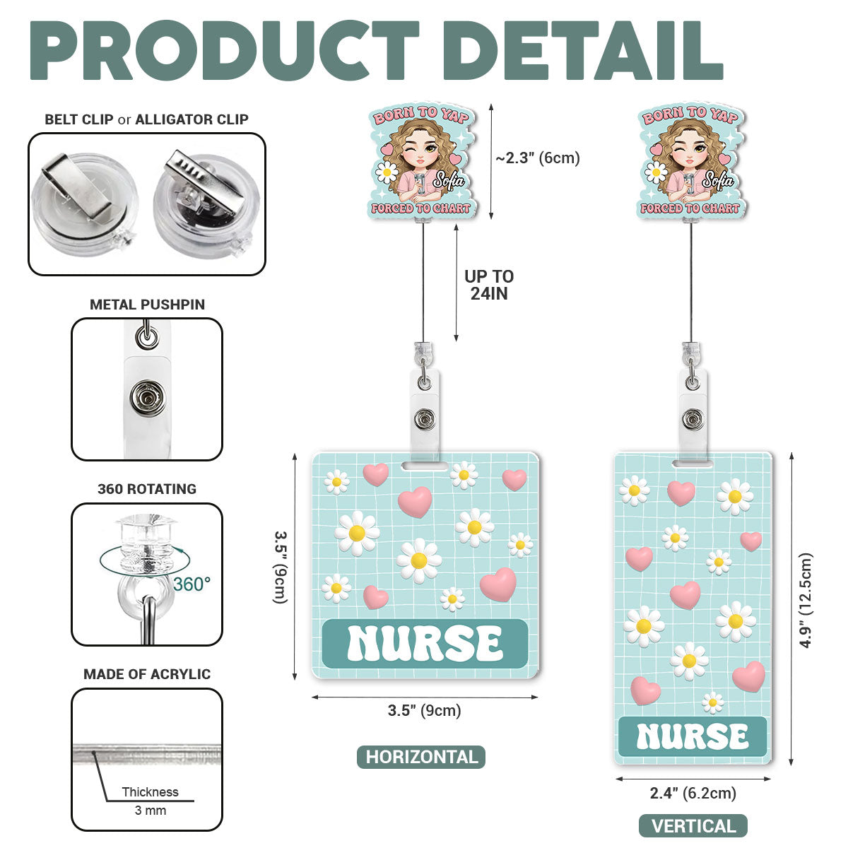 Born To Yap - Personalized Nurse Badge Reel & Buddy Set