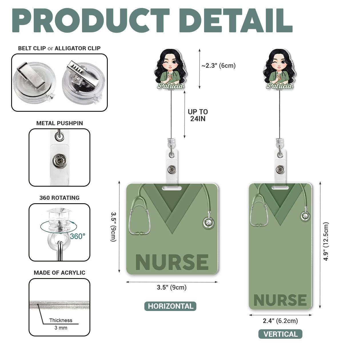 Scrub Love Nurse - Personalized Nurse Badge Reel & Buddy Set