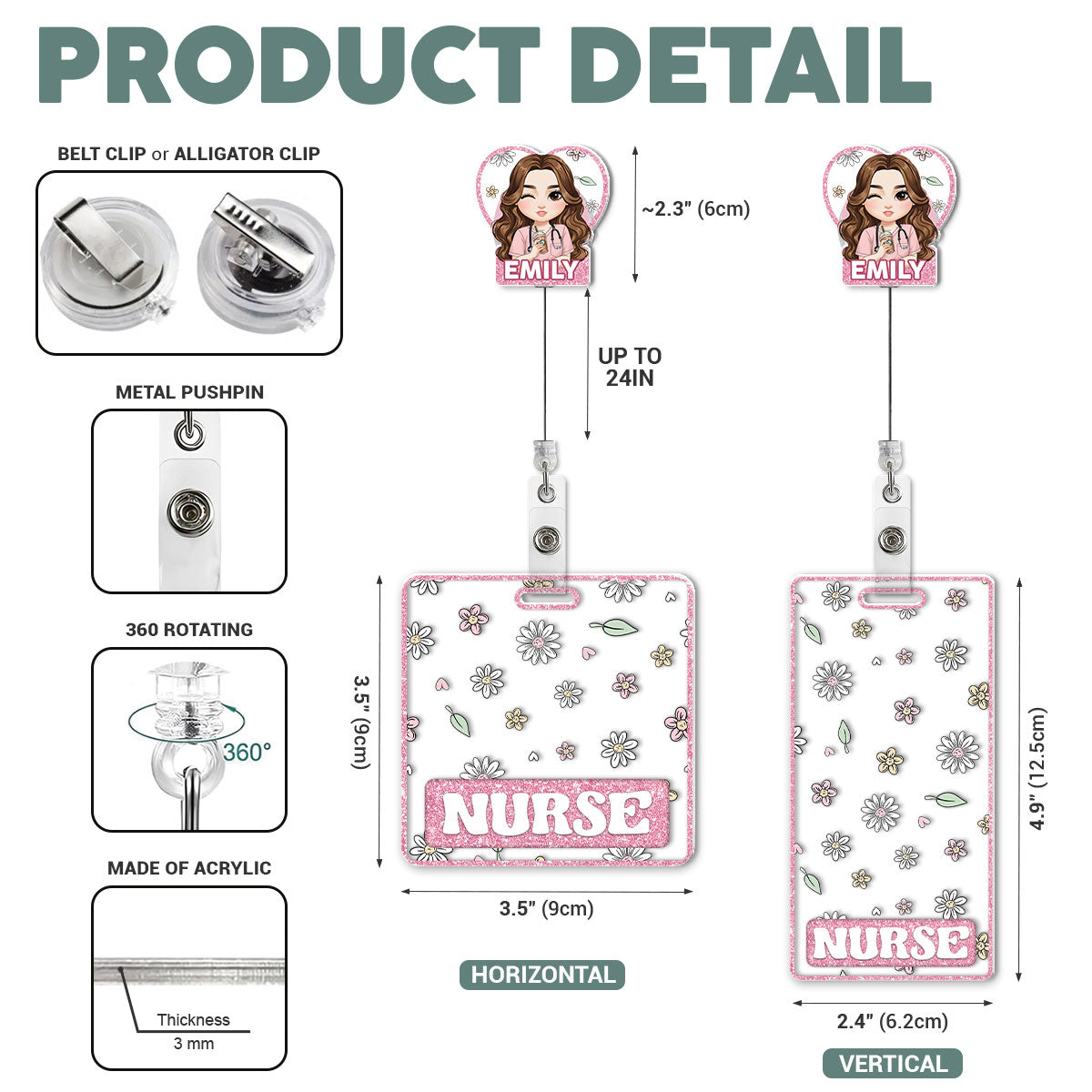 Sparkle Nurse - Personalized Nurse Badge Reel & Buddy Set
