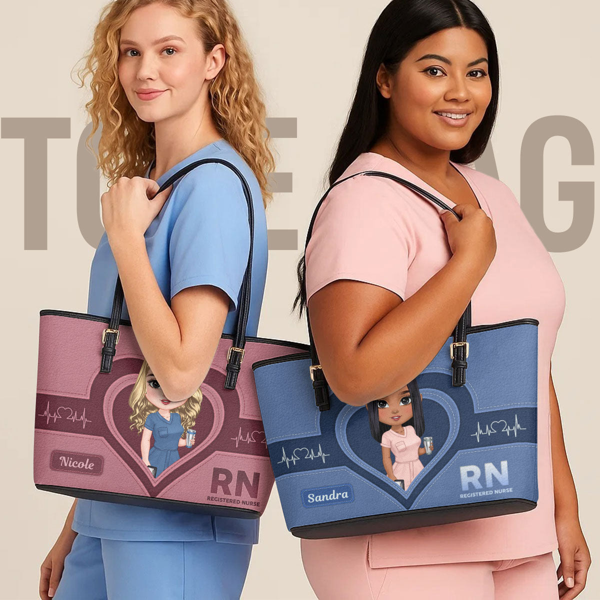 The Scrub Life - Personalized Custom Nurse Leather Tote Bag
