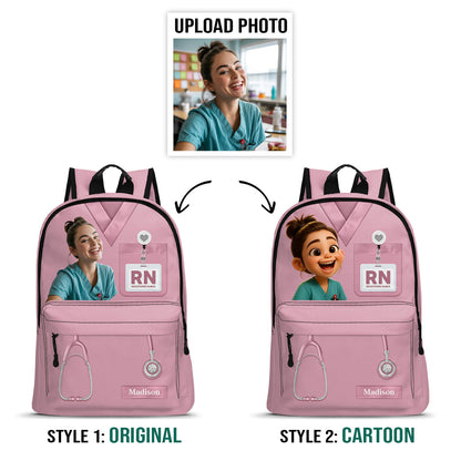 Love Nurse Life Photo - Personalized Backpack