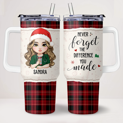 Sparkle Holiday - Personalized Nurse 40oz Tumbler With Handle