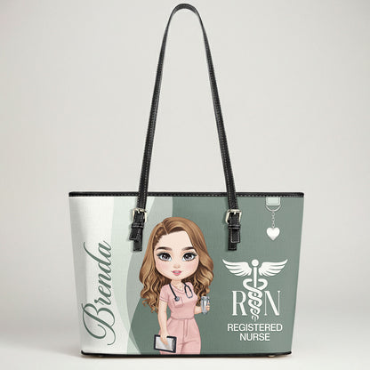Prestige Nurse Style - Personalized Custom Nurse Leather Tote Bag