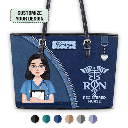 Great Nurse Life - Personalized Custom Nurse Leather Tote Bag for Work