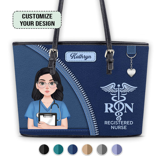 Great Nurse Life - Personalized Custom Nurse Leather Tote Bag for Work