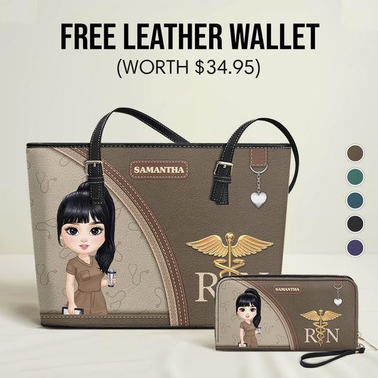 Elegant Nurse Life Ver 2 - Personalized Custom Nurse Leather Tote Bag Deal