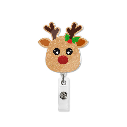 Christmas Reindeer - Badge Reel for Nurses