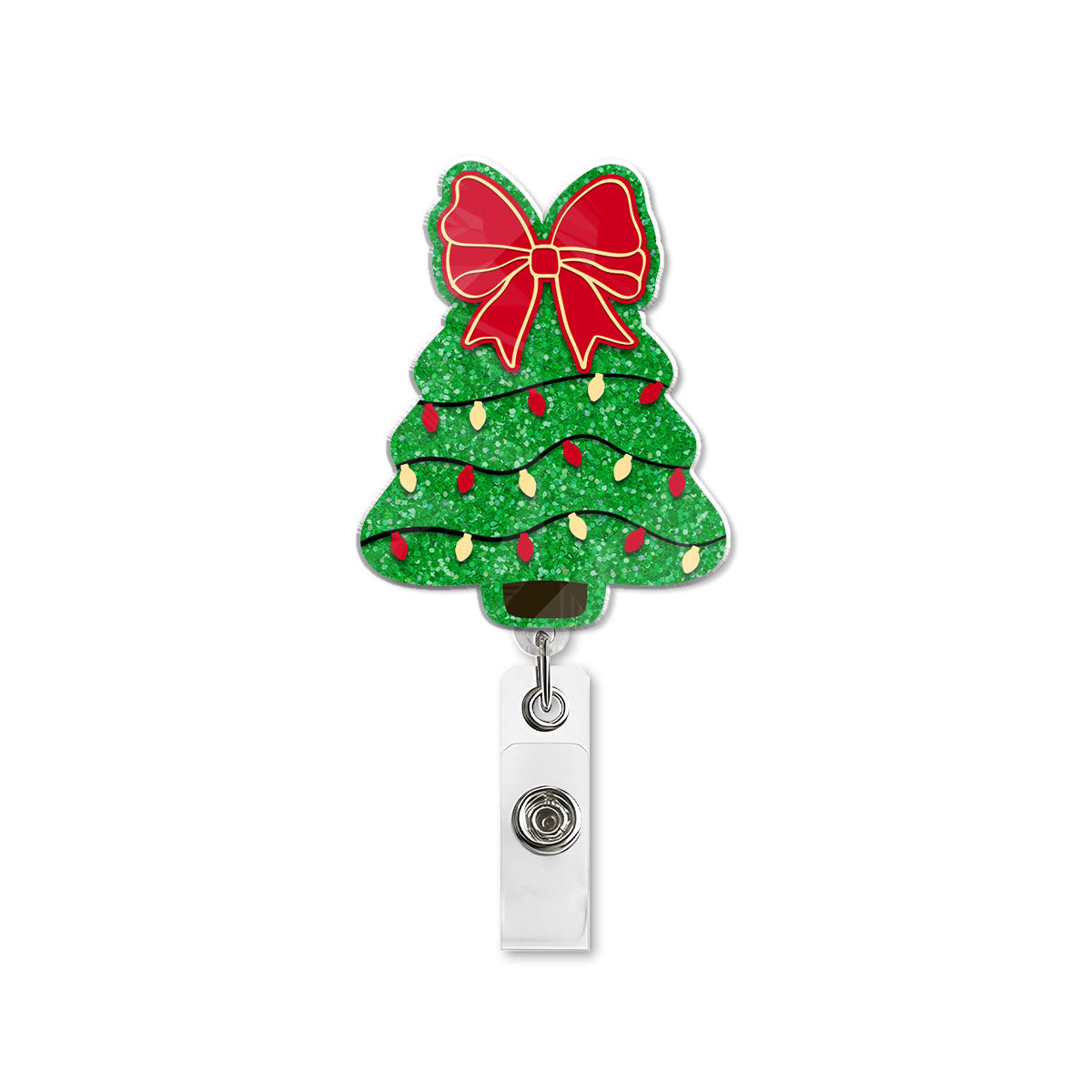 Christmas Tree Bow - Badge Reel for Nurses