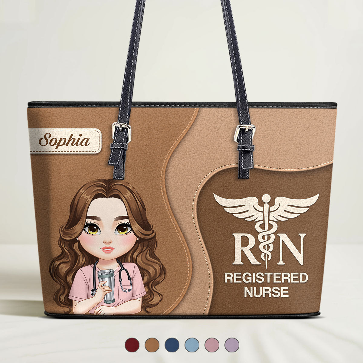 Nurse Timeless Style - Personalized Custom Nurse Leather Tote Bag