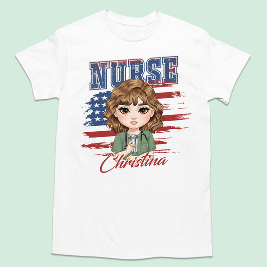 Patriotic Nurse - Personalized Custom Nurse T-shirt, Hoodie, Sweatshirt